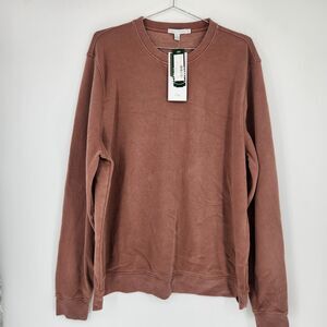 Threads 4 Thought Men's Orange XL Mineral Wash Crew Sweatshirt NWT Organic